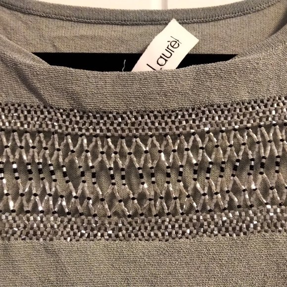 Sage Green Beaded Laurel top - Picture 2 of 2